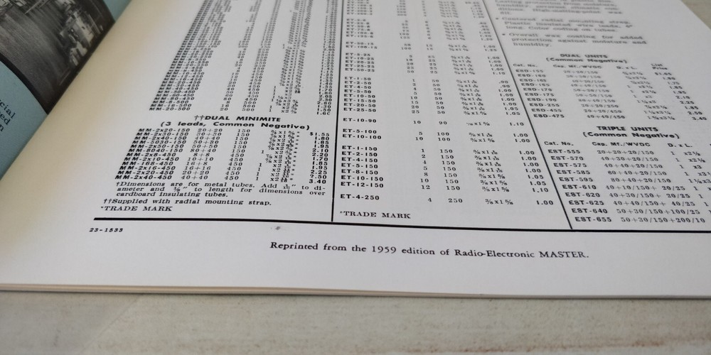 1959 ~ Astron ~ Capacitators ~ catalog AC-7