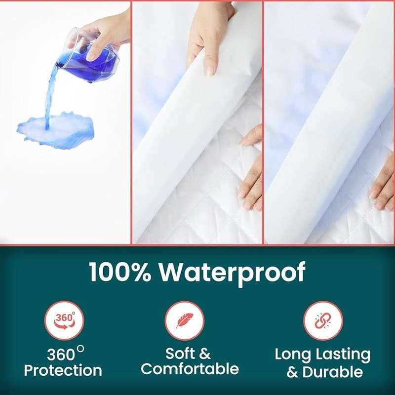 Waterproof Mattress Protector Microfiber 6-Sided Noiseless Washable Soft New