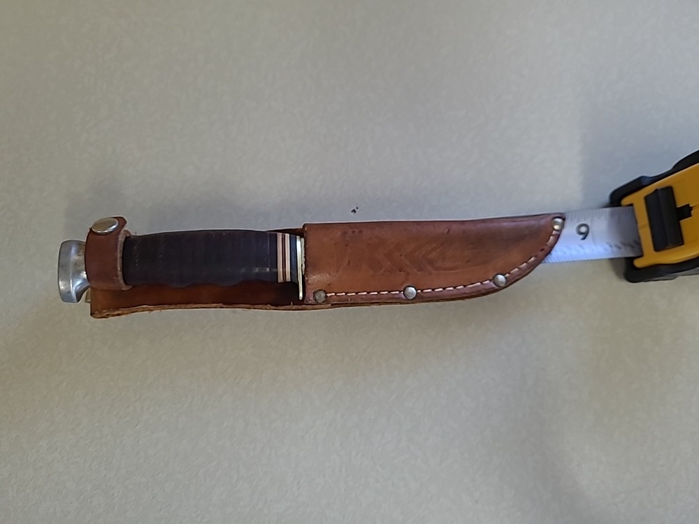 KA-BAR FIXED BLADE KNIFE 1235 & Original Leather Sheath