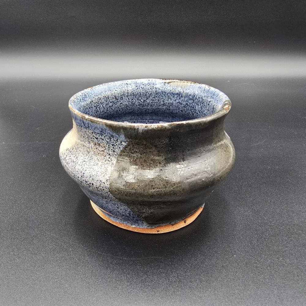 Mark Cherrey Studio Pottery Planter Pot Handmade Stoneware 3" Signed
