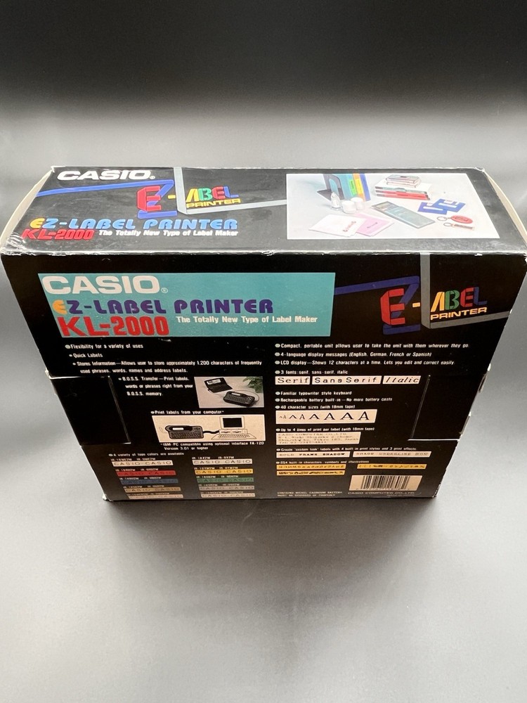 New CASIO KL-2000 EZ-Label Printer with Power Adapter