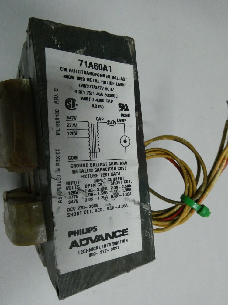 Advance 71A60A1 Voltage Transformer 400w 120v-ac
