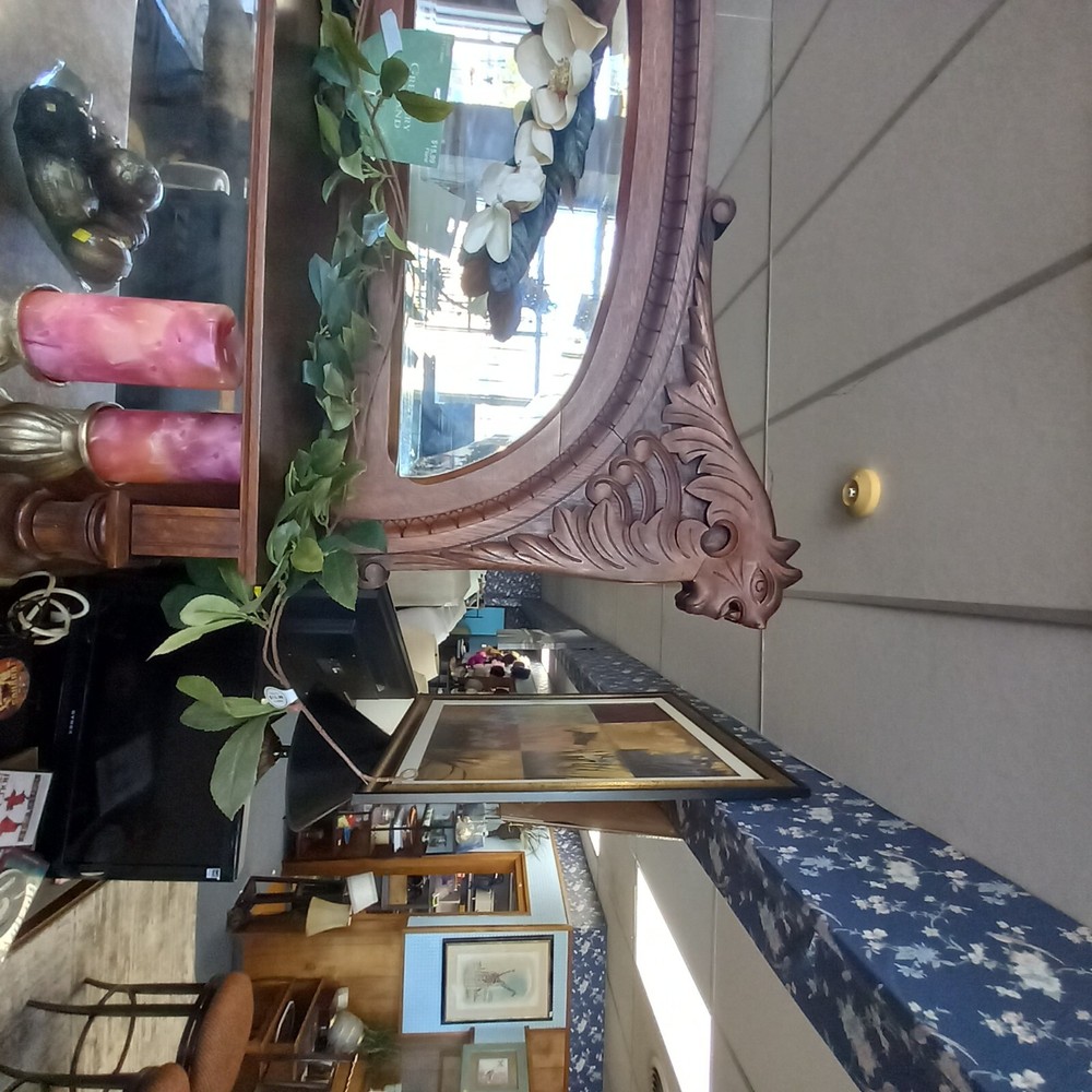 Mahogany mirror marble top sideboard