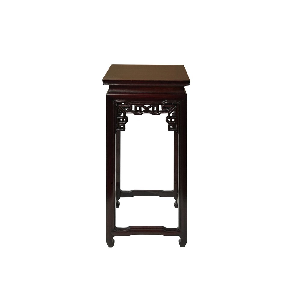 6" Brown Ru Yi Pattern Square Tall Slim Display Stand Easel st1060