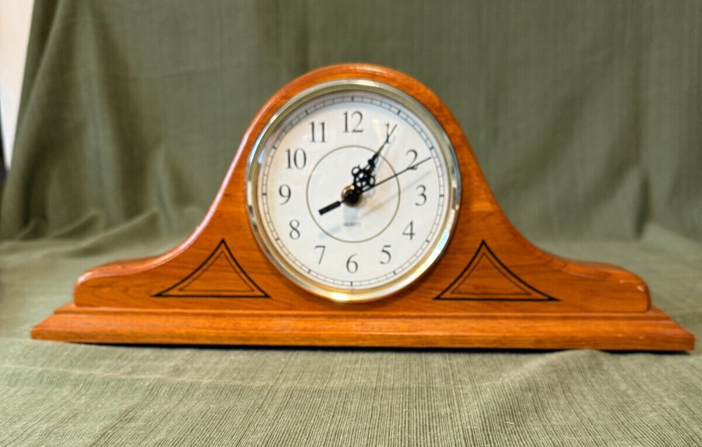 Nice Wooden Mantel Quartz Clock, 16"