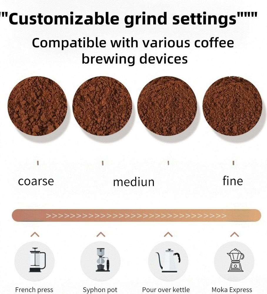 Manual Coffee Grinder, Multi Adjustable Settings, Portable Hand Coffee Grinde...