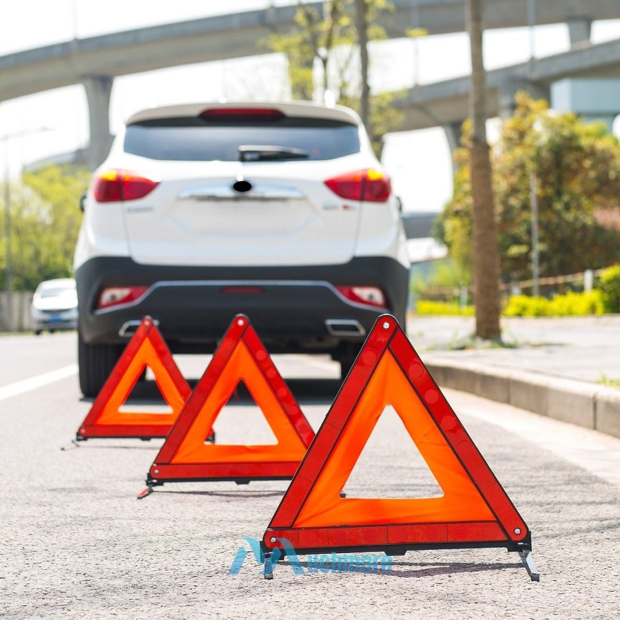 3PCS Emergency Warning Triangles Reflective Safety Roadside Triangle Kit for Car