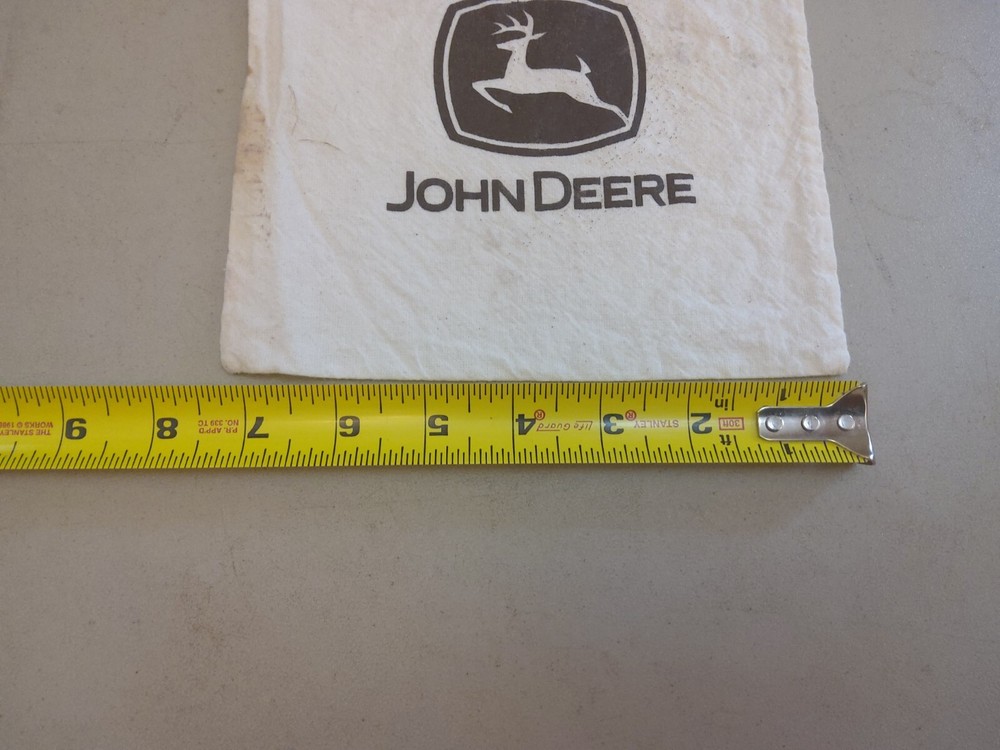 JOHN DEERE CANVAS CLOTH DRAWSTRING BAG FOR TOY TRACTOR 7.5 "