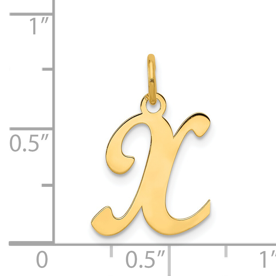 14KY Script Letter X Initial Charm YC248X