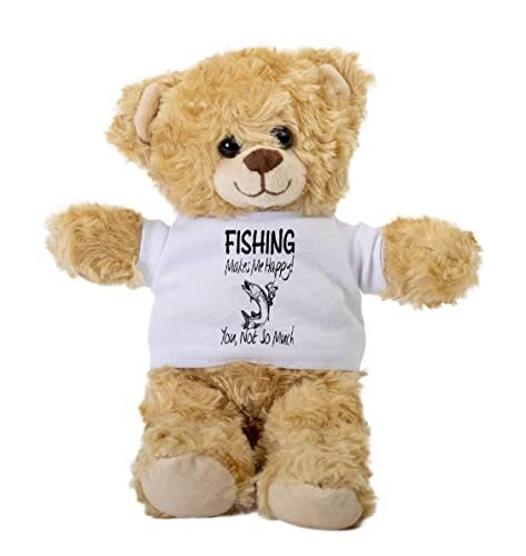 Fishing Make Me Happy Teddy Bear, Gift Stuffed Animal