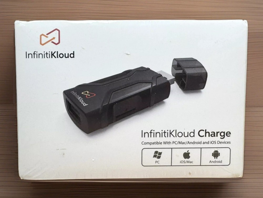 InfinitiKloud Charge USB Drive Compatible with PC Mac Android IOS Devices