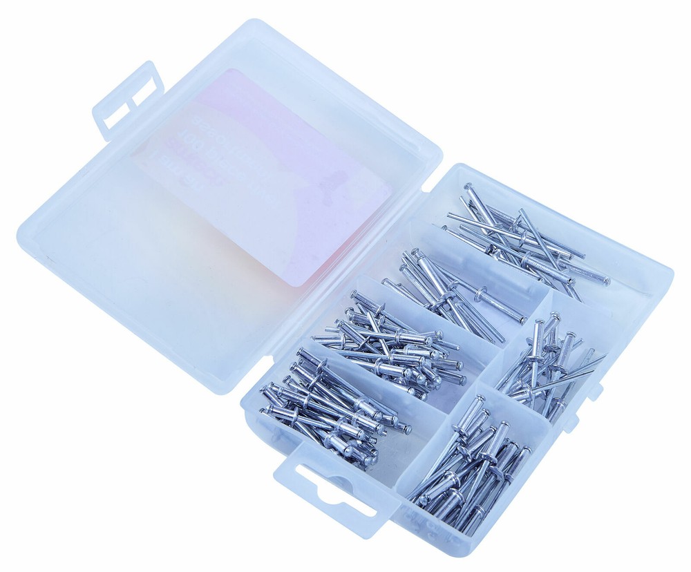 100 PC Pieces Assorted Rivets Kit Set Hand Air Pop Rivet Gun Riveter
