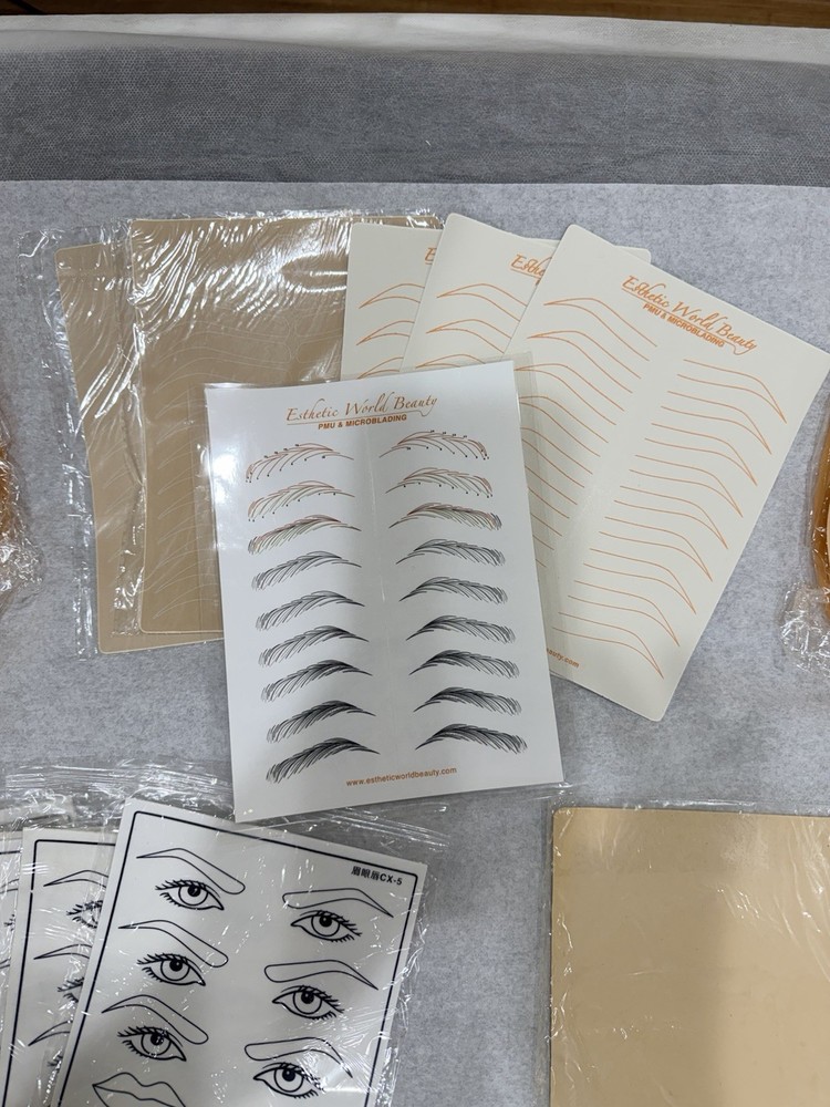 20pc PMU/Microblading /Tattoo Silicone Practice Skin Patterns/ Instructions
