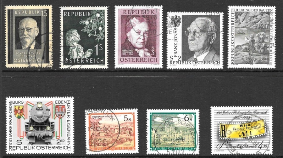 Austria 1952/1985. Commemoratives selection. Mainly Used (see scan & list)