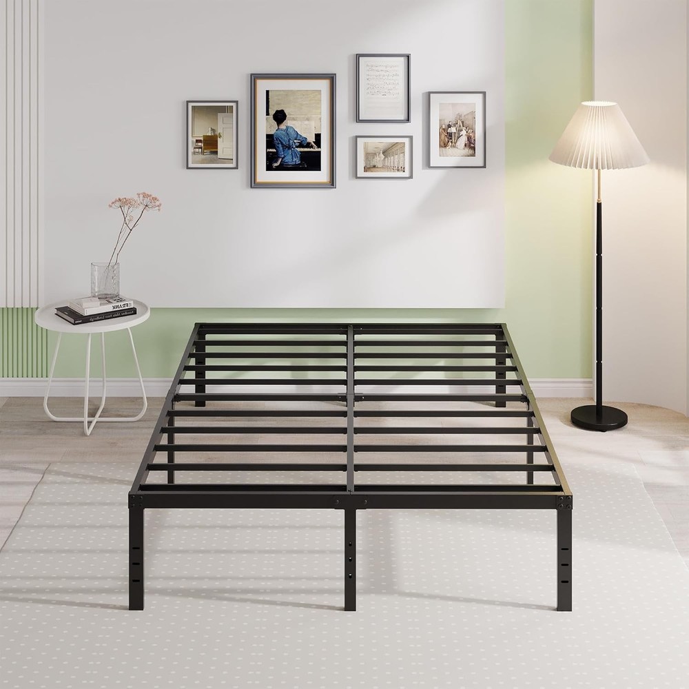 Queen Bed Frame No Box Spring Needed 18 Inch Heavy Duty Metal Tall