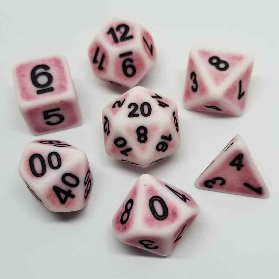 Withered Rose 7 Dice Set Polyhedral RPG DnD Dungeons Dragons Pathfinder d20 AD&D