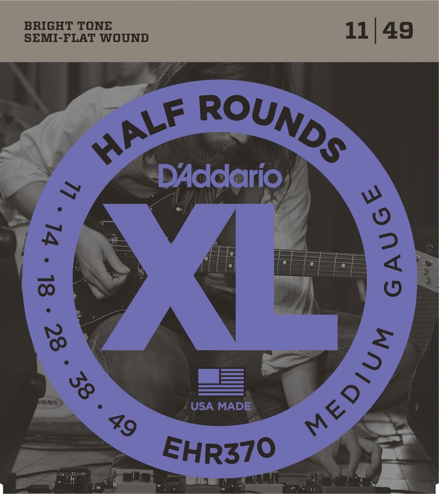 D'Addario EHR370 Half Rounds Medium 11-49 Electric Guitar Strings