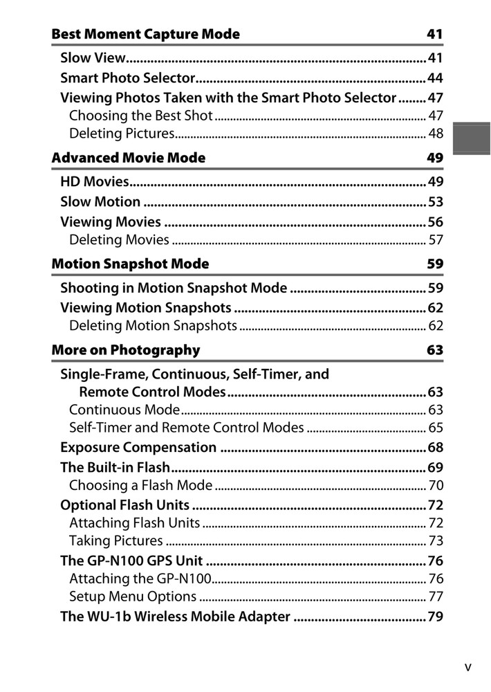 Nikon 1 V2 — Reference Manual User Guide — 235 Pages — Half Size 5.5x8.5