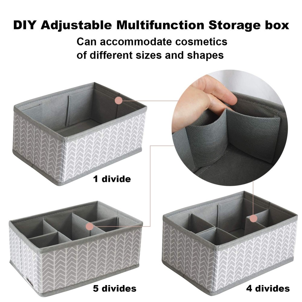 Cosmetic Storage Bins Makeup Organizer, Adjustable Multifunction Storage Box ...