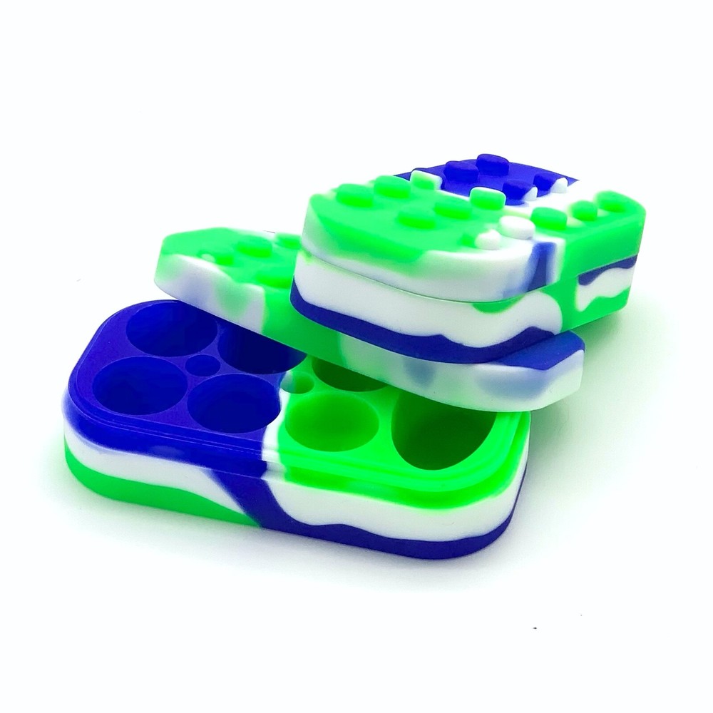 2x Pack Divided 34ml Silicone Container Lego Food-Grade Silicone *LARGE*