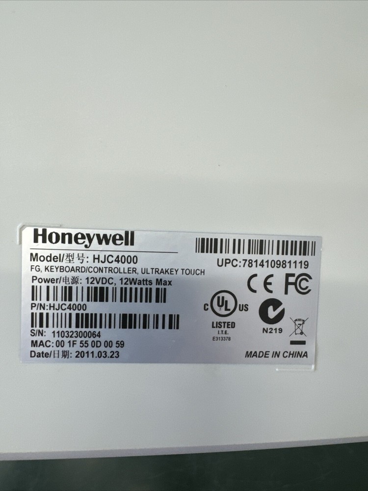 honeywell HJC4000 Ultrakey Touch Keyboard/Controller