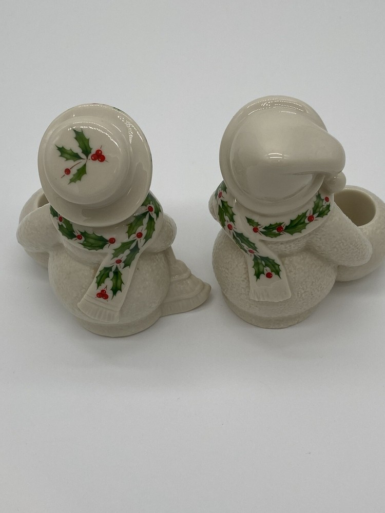 Lenox Holiday Snow People Candle Holders
