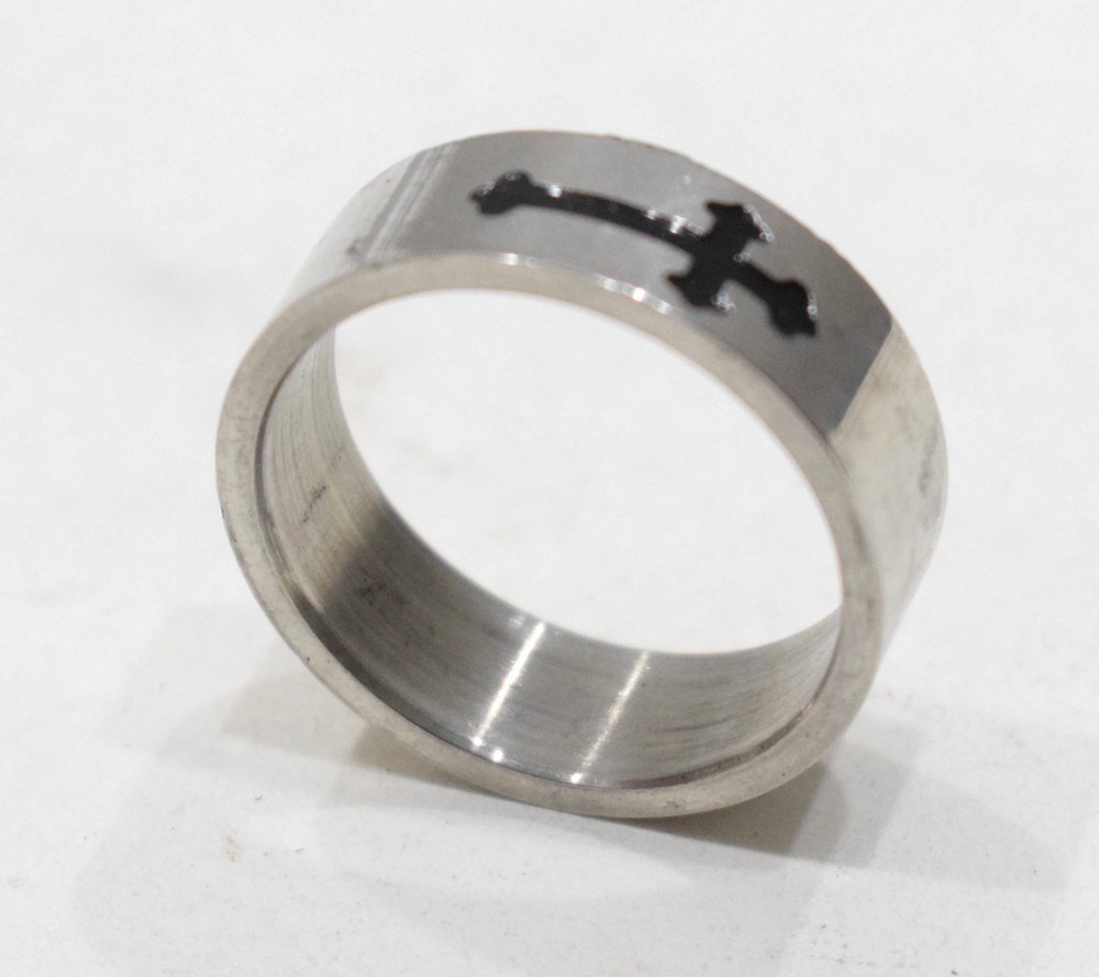 Ring Stainless Steel Etched Band Ring