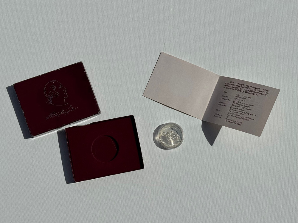 1982-S Washington 50C Proof Commemorative Silver Half Dollar w/ Box