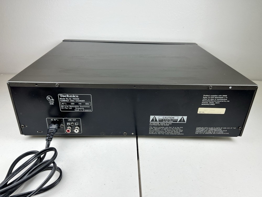 Technics SL-PD888 5 Disc Carousel CD Changer-No Remote-1998-Tested/Working