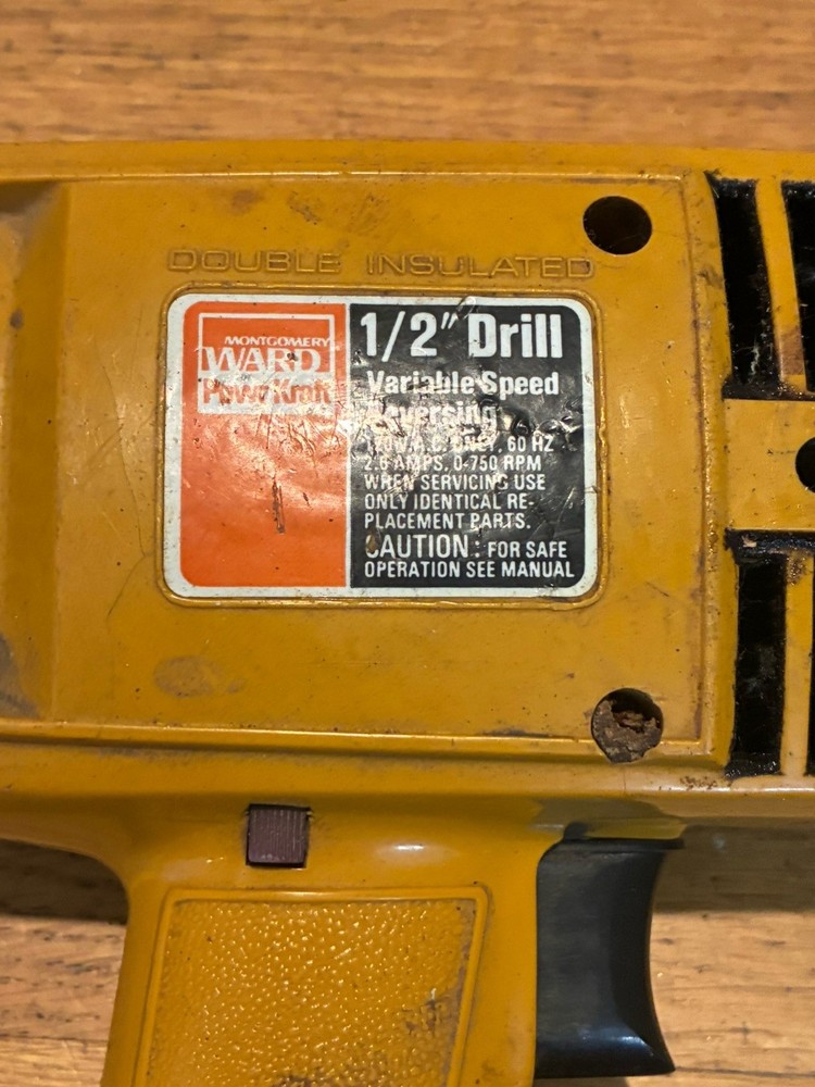 Montgomery Ward Power Kraft 1/2" Variable Speed Reversing Drill Tested & Working