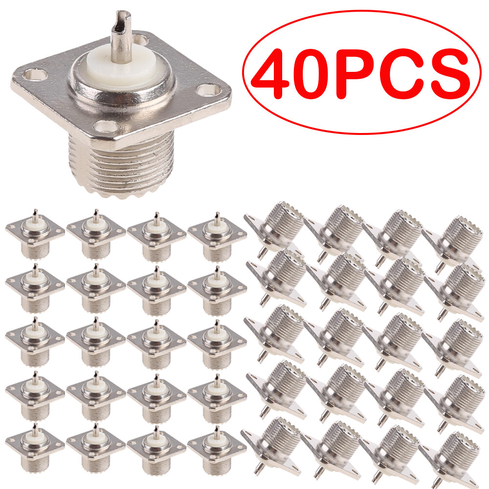 20/40-Pack UHF female jack SO-239 Panel Chassis Mount RF coax Cable Connectors
