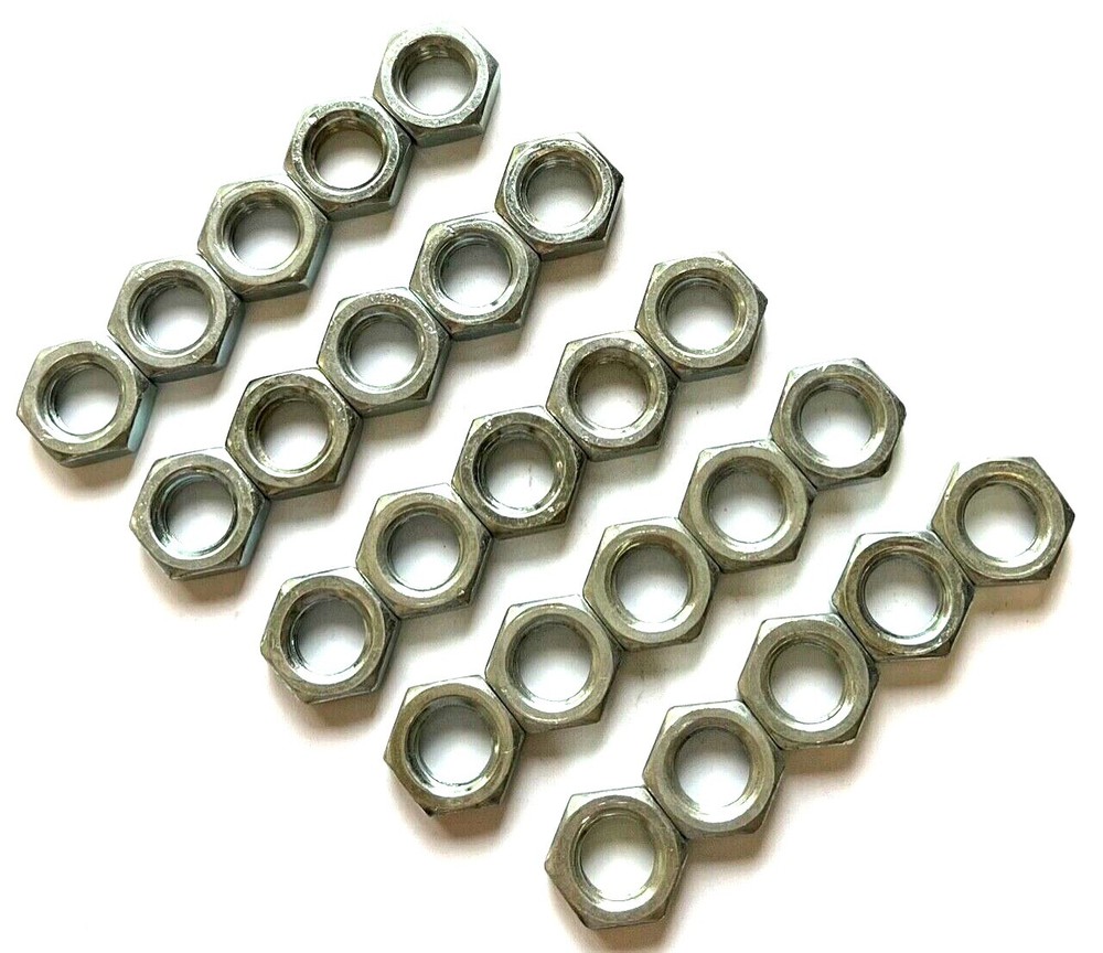 1/2-13 UNC HEX JAM NUTS - ZINC COATED - STEEL - THIN WALL  -  25 PIECES