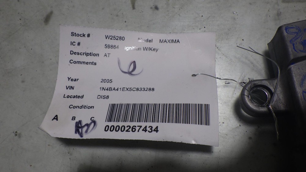 05 NISSAN MAXIMA Ignition W/Key