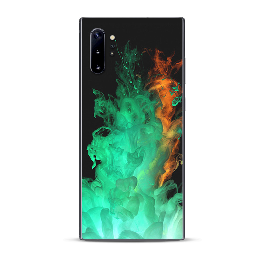 Skins Decal Wrap for Samsung Note 10 Plus Orange Green Smoke
