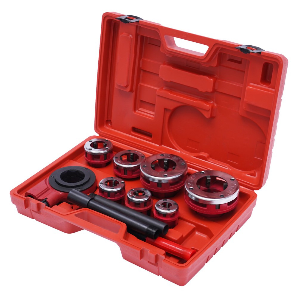 BSPT Pipe Threader 3/8" to 2" Dies Set Threading Tool Ratchet w/ Handle 7 Size