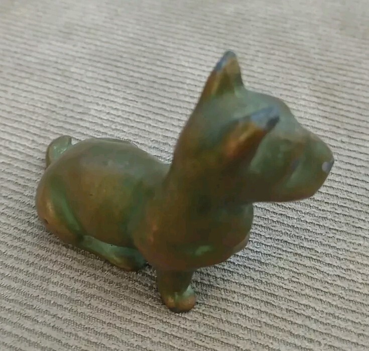 ANTIQUE SOLID BRONZE BULL TERRIER DOG BULL SCOTTY BOSTON