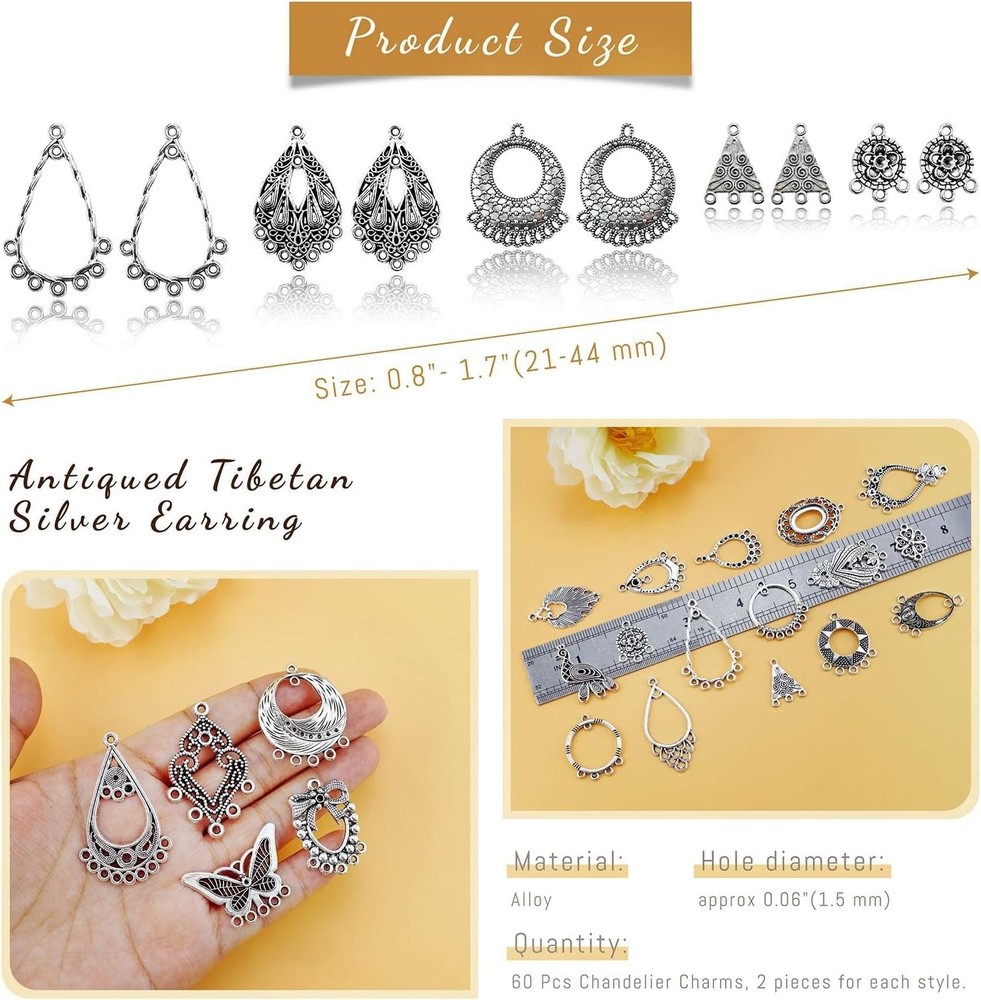 Antiqued silver earring jewelry making kit