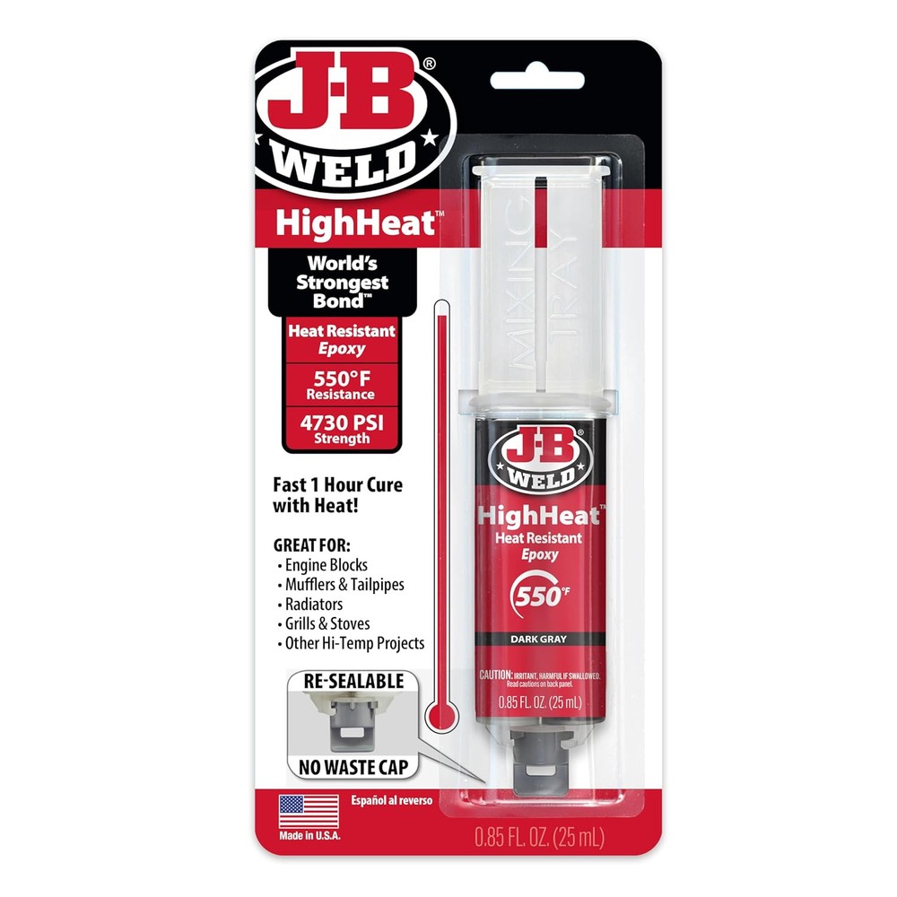 J-B Weld High Heat Epoxy Syringe, Dark Grey 25ml