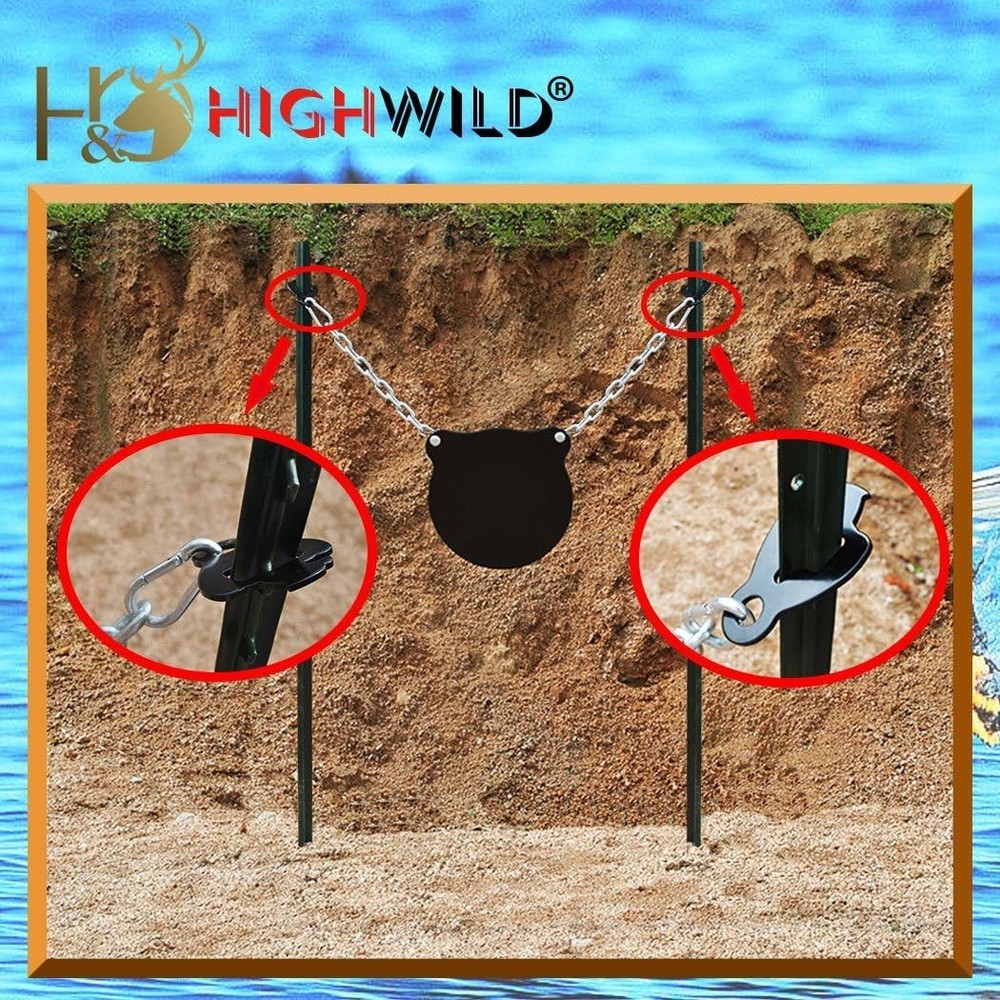 Versatile AR500 T-Post Target Hanger with Spring Hook - Easy Setup & Portable