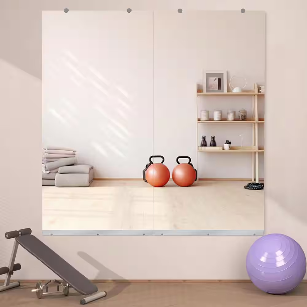 24 In. W X 48 In. H Rectangular Frameless Tempered HD Wall Mirror/Gym Mirror/Dan