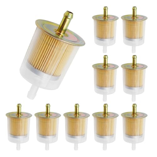 10Pcs 3/8 Inch Fuel Filter Universal Inline Fuel Filter High Flow Compact