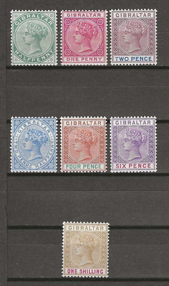 GIBRALTAR 1898 SG 39/45 MNH