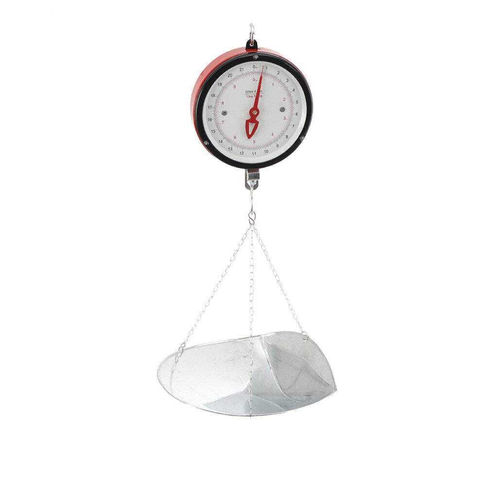 22lbs Double-sided Supermarkets Dial Hanging Scale Circular Hanging Scale