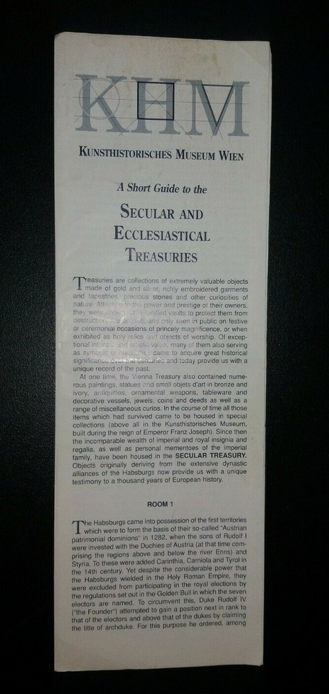 Kunsthistorisches Museum Wien Short Guide Secular Ecclesiastical Treasuries 1989