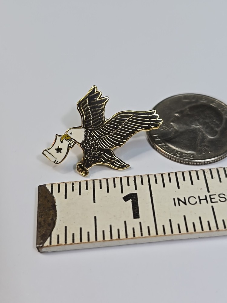 Eagle With White Flag 1 Star Lapel Pin