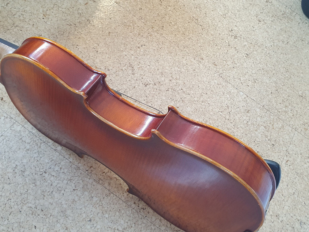 nice, old German 4/4 Violin "Stradivarius" Nicely flamed back! Cracks at Front!