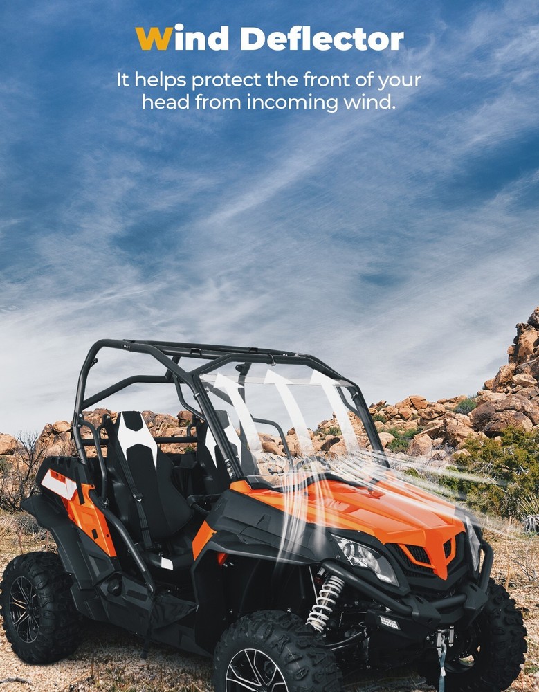 UTV Vented Front Windshield+Soft Upper Door for CFMOTO ZFORCE 800/1000 2018-2022