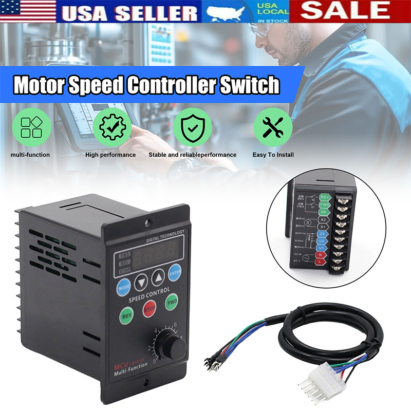 AC 110V 120W 3A Digital Motor Speed Control MCU Controller Target Value Settable