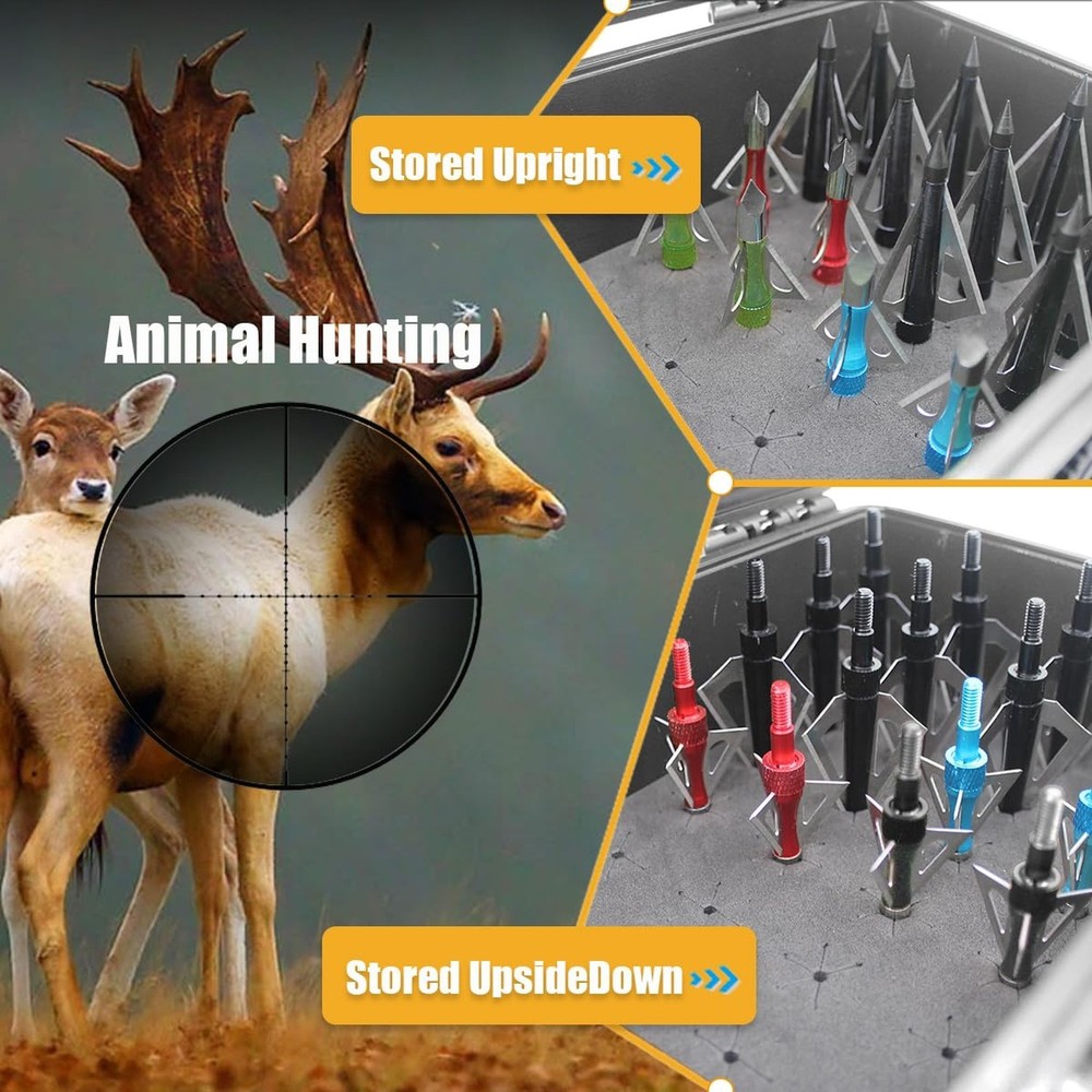 Archery Broadhead Case Arrows Box Hunting Accessory ABS Waterproof Storage Ho...