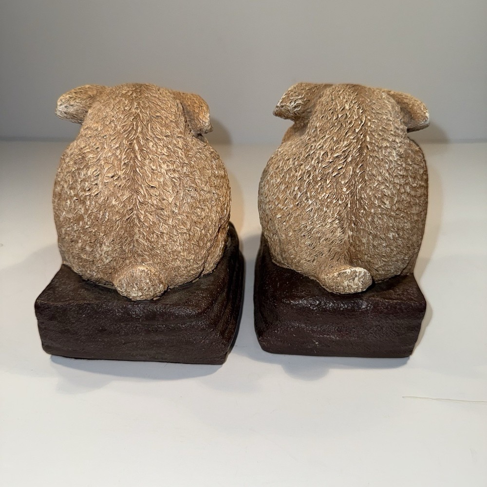 Rabbit/Bunny Resin Heavy Bookends / Door Stops Rustic Home Decor.